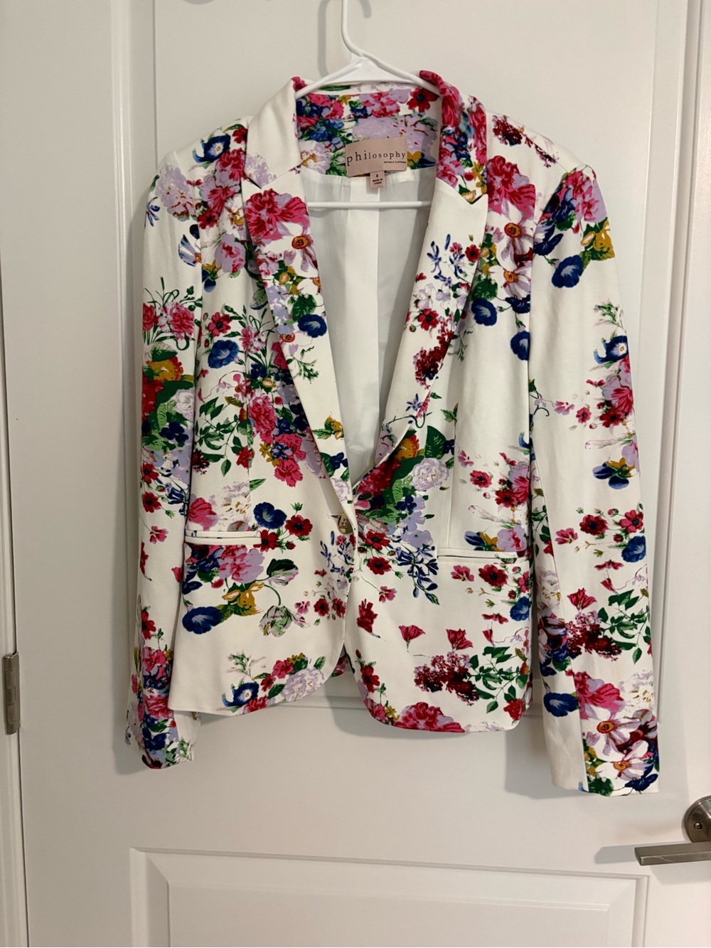 Philosophy White Floral Blazer Jacket NWOT